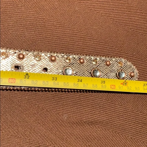 Leather bedazzled embellished belt worn once